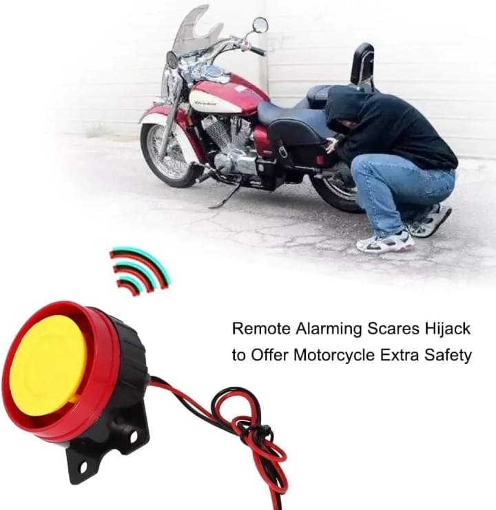 HJG Universal Motorcycle Remote Security Alarm & Self-Start System (For All Bikes / 70cc / CG125)